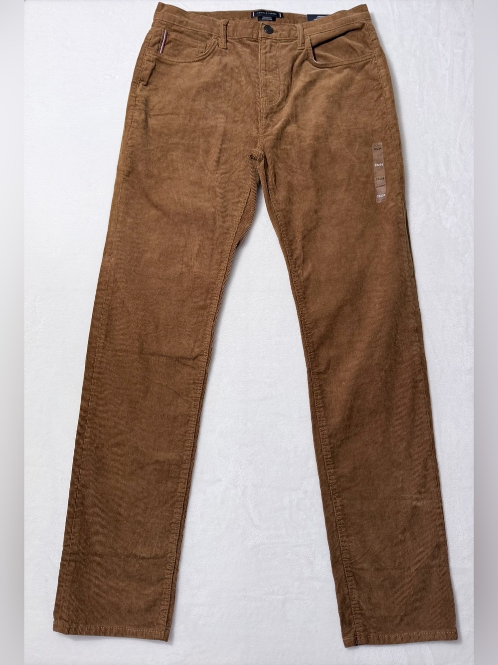 NWT Tommy Hilfiger Men’s Corduroy Straight Fit Pants Brown 32x34 TH Flex